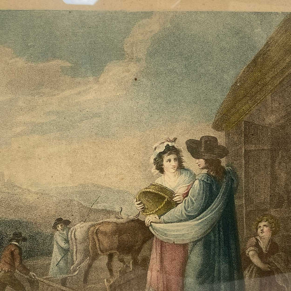 Pair FRANCESCO BARTOLOZZI Engravings, The Months: April, February after W. O. Hamilton