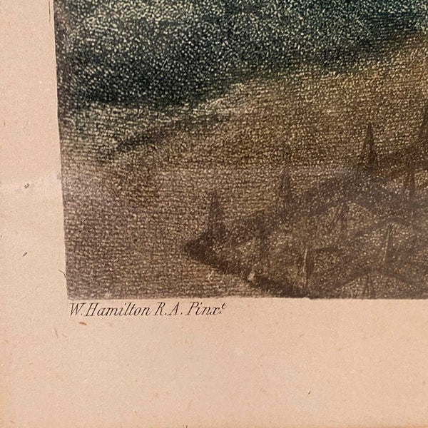 Pair FRANCESCO BARTOLOZZI Engravings, The Months: April, February after W. O. Hamilton
