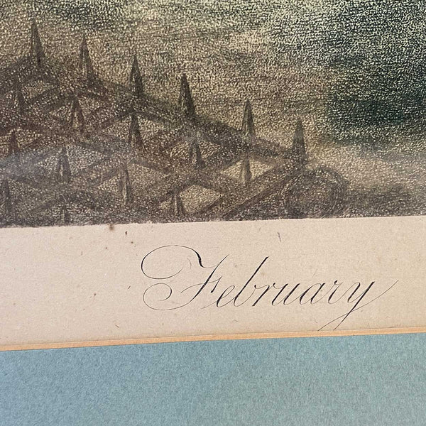 Pair FRANCESCO BARTOLOZZI Engravings, The Months: April, February after W. O. Hamilton