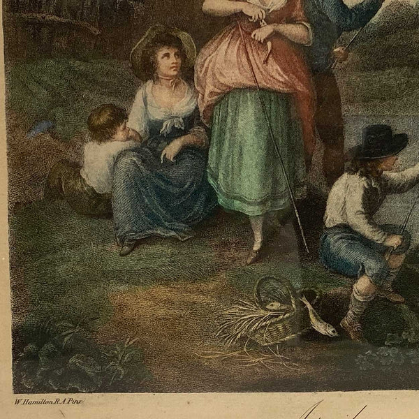 Pair FRANCESCO BARTOLOZZI Engravings, The Months: April, February after W. O. Hamilton