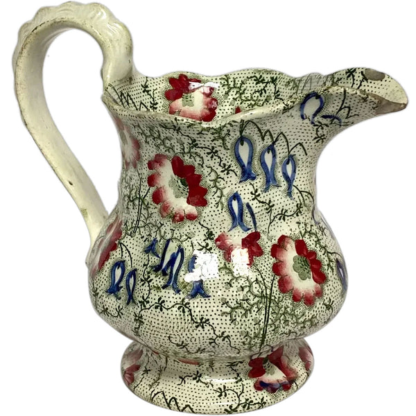 English Zachariah Boyle Royal Chintz Earthenware Transferware Pitcher