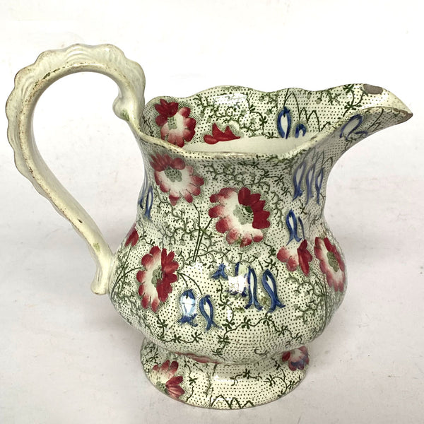 English Zachariah Boyle Royal Chintz Earthenware Transferware Pitcher