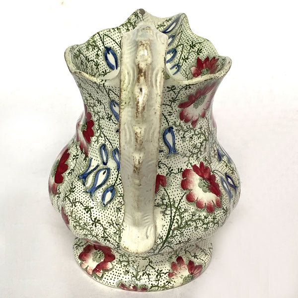 English Zachariah Boyle Royal Chintz Earthenware Transferware Pitcher