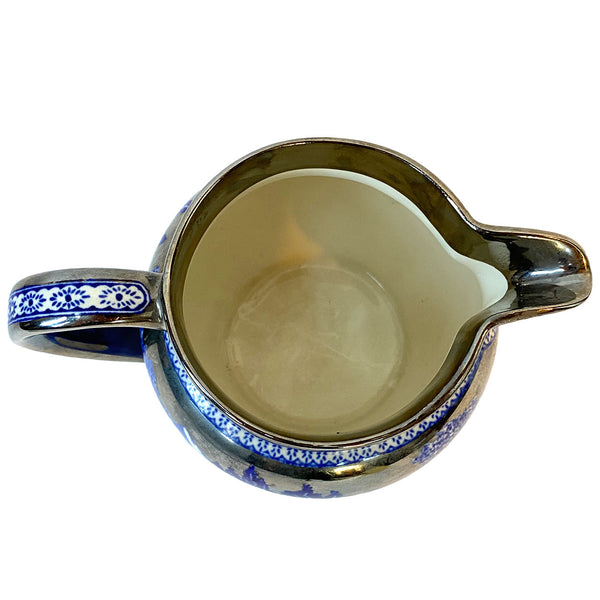 Vintage English Wedgwood Transferware Platinum Trim Fallow Deer Creamer Pitcher