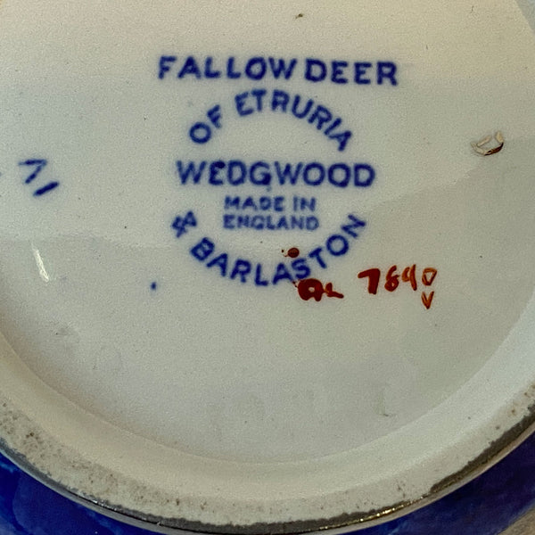 Vintage English Wedgwood Transferware Platinum Trim Fallow Deer Creamer Pitcher