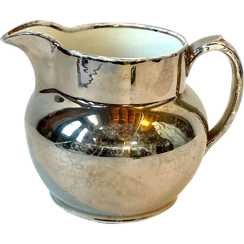 English Staffordshire Silver Luster Classic Pitcher / Cream Jug
