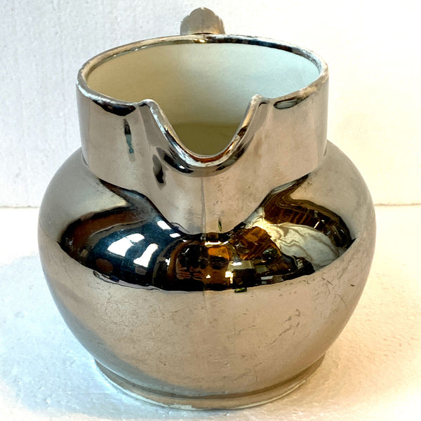 English Staffordshire Silver Luster Classic Pitcher / Cream Jug