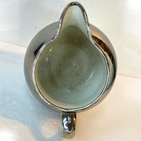 English Staffordshire Silver Luster Classic Pitcher / Cream Jug