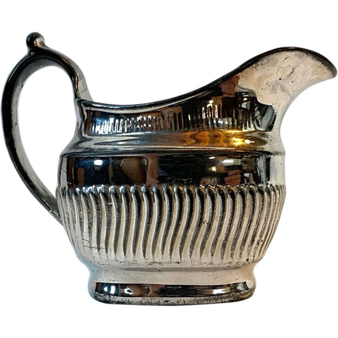 English Regency Silver Luster Pottery Creamer / Milk Pitcher