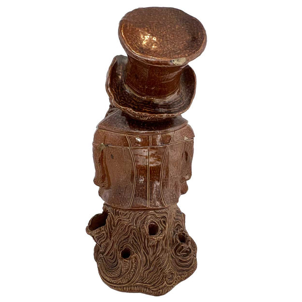 English Lambeth Salt Glazed Pottery Humidor Tobacco Character Jar