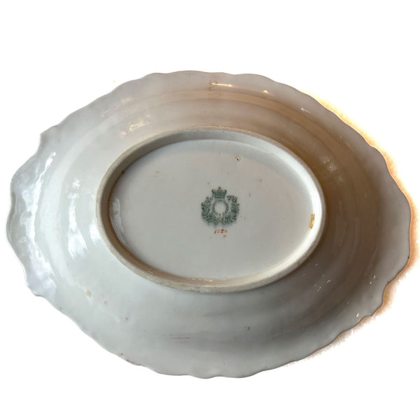 English Copeland & Garrett Gilt Porcelain 6620 Floral Serving Dish