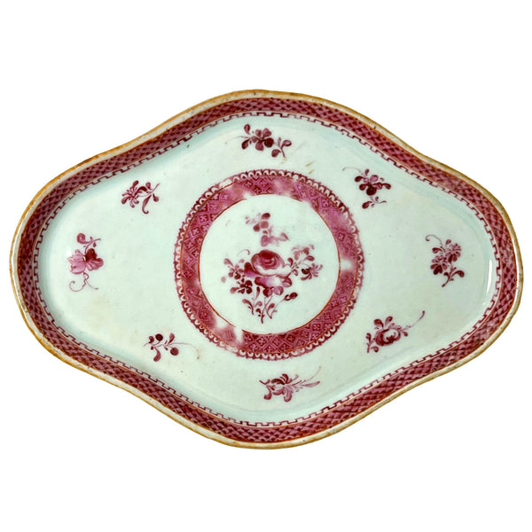 Pair of Chinese Export Qianlong Porcelain Famille Rose Trays