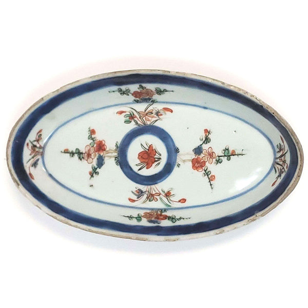 Chinese Export Qing Porcelain Verte Imari Oval Tray