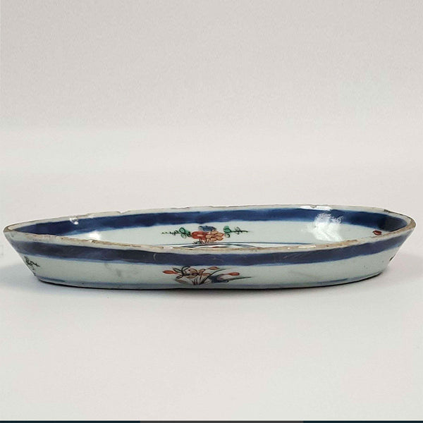 Chinese Export Qing Porcelain Verte Imari Oval Tray
