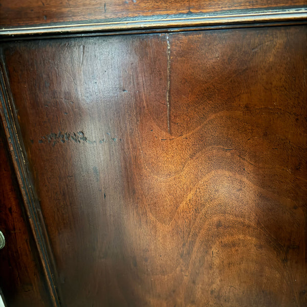 English Georgian Mahogany Glazed Door Two-Part Corner Cupboard