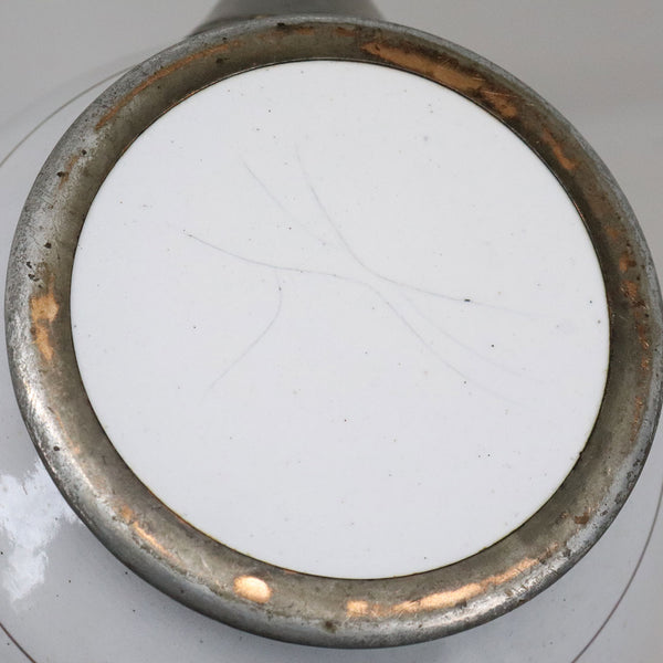 Lot 0388 | American Manning, Bowman & Co. Pewter Enamel Graniteware Tea and Coffee Pots (3 pieces)