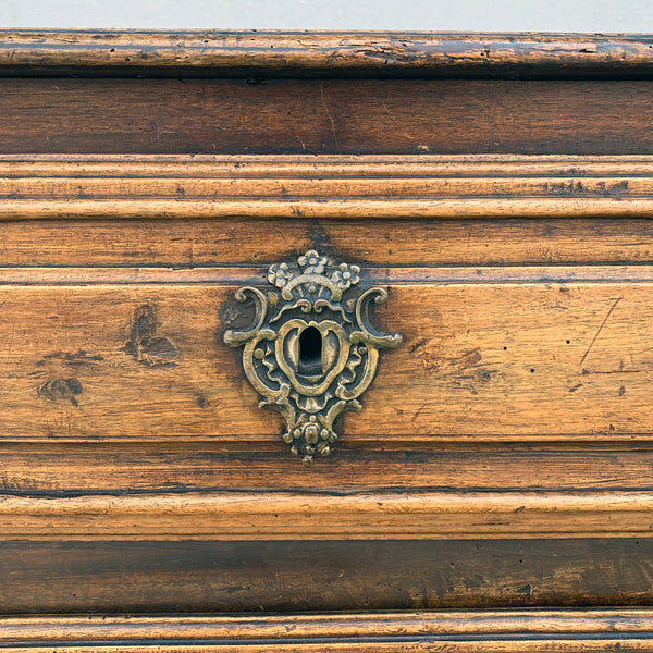 French Provincial Louis XV Walnut Three-Drawer Commode