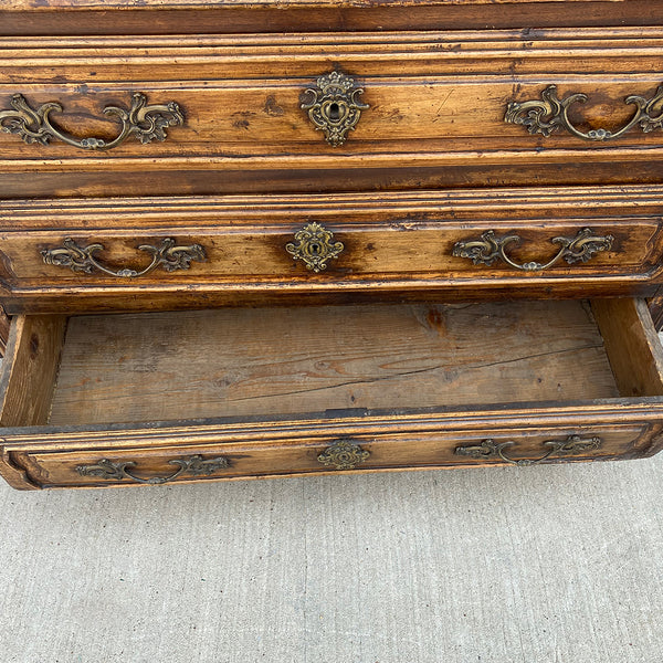 French Provincial Louis XV Walnut Three-Drawer Commode