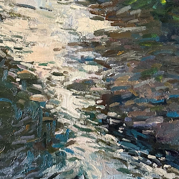 RON MCKEE Oil on Canvas Painting, Creekside