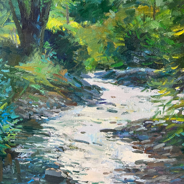 RON MCKEE Oil on Canvas Painting, Creekside
