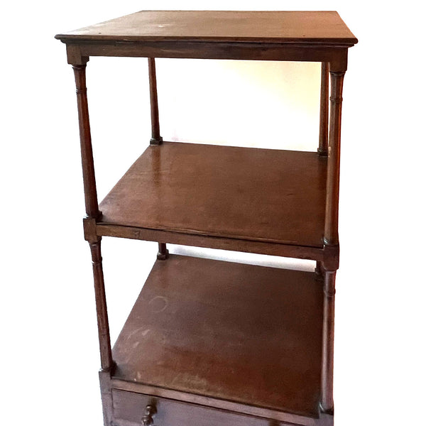 English Regency Mahogany Three-Tier Whatnot and Music Stand on Casters