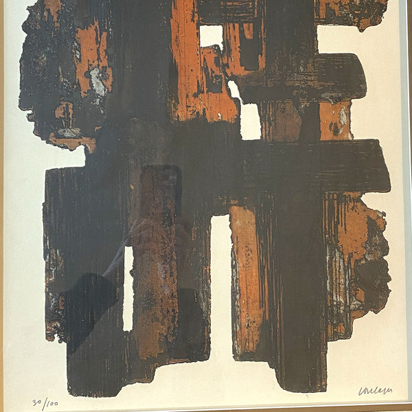 PIERRE SOULAGES Color Aquatint and Etching, Eau-Forte IX, 30/100