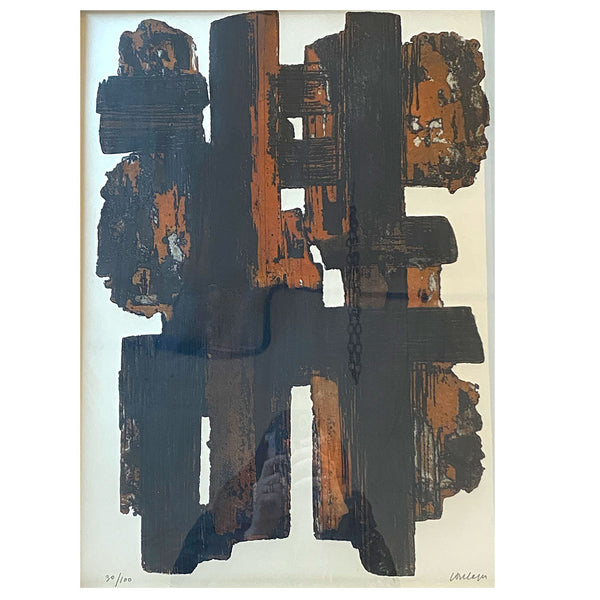 PIERRE SOULAGES Color Aquatint and Etching, Eau-Forte IX, 30/100