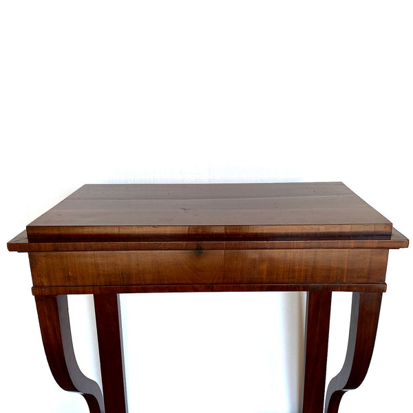 Swedish Karl Johan Style Mahogany and Pearwood Veneer Console Table