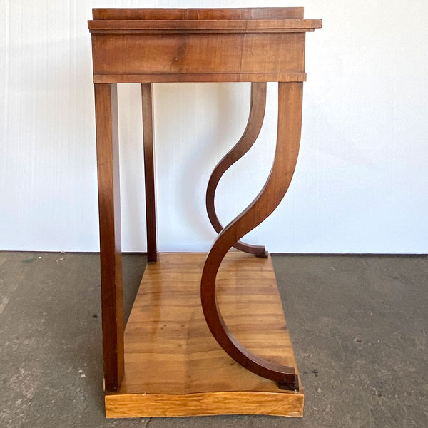 Swedish Karl Johan Style Mahogany and Pearwood Veneer Console Table