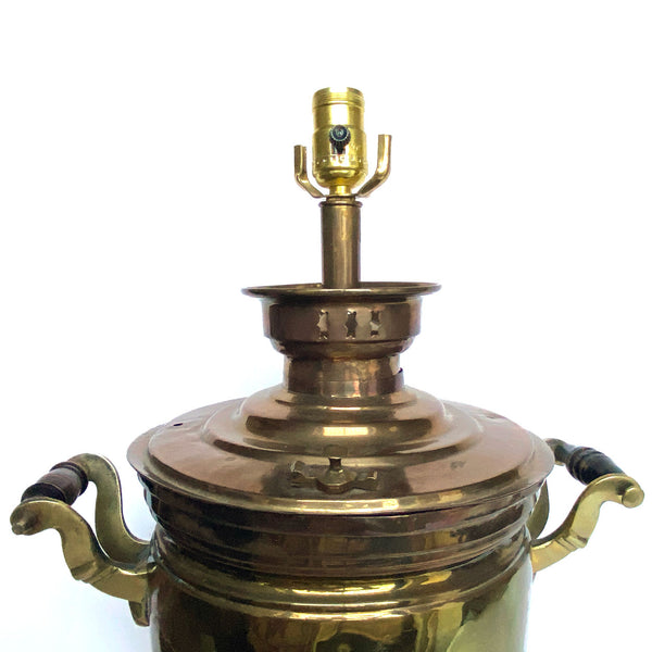 Russian Brass Samovar Urn One-Light Table Lamp