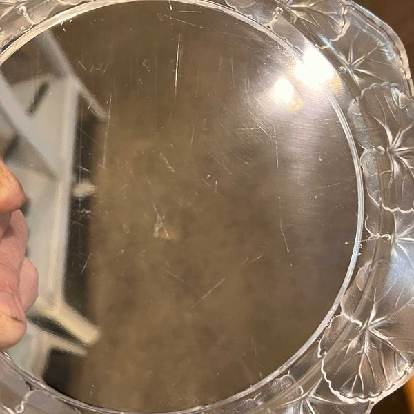 Set Ten Vintage French Lalique Crystal Honfleur (Geranium) Dessert Plates