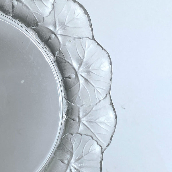 Vintage French Lalique Crystal Honfleur (Geranium) Dessert Plate [11 available]