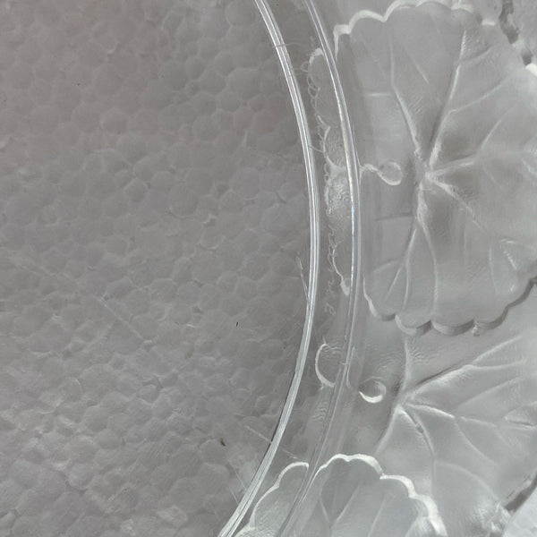 Vintage French Lalique Crystal Honfleur (Geranium) Dessert Plate [11 available]