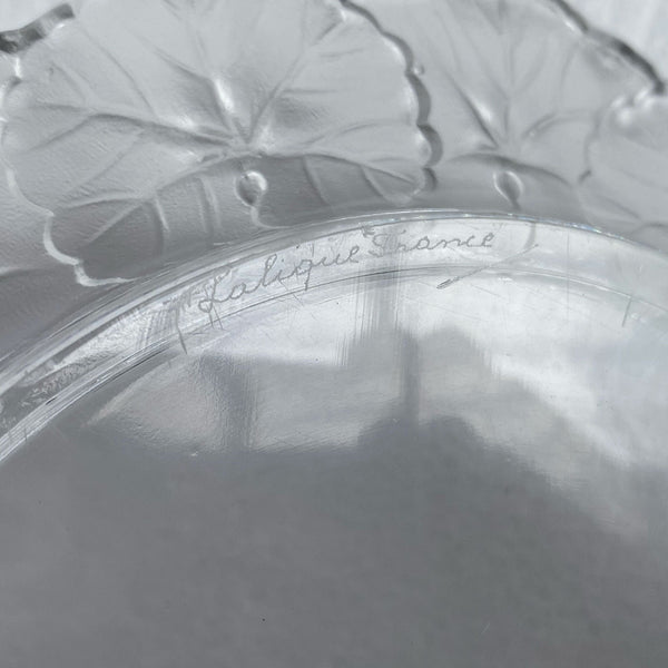 Vintage French Lalique Crystal Honfleur (Geranium) Dessert Plate [11 available]