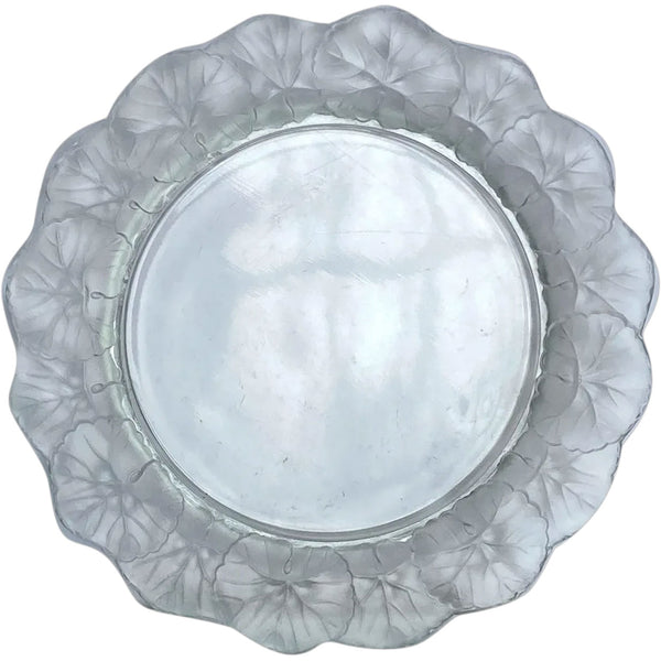 Vintage French Lalique Crystal Honfleur (Geranium) Dessert Plate [11 available]