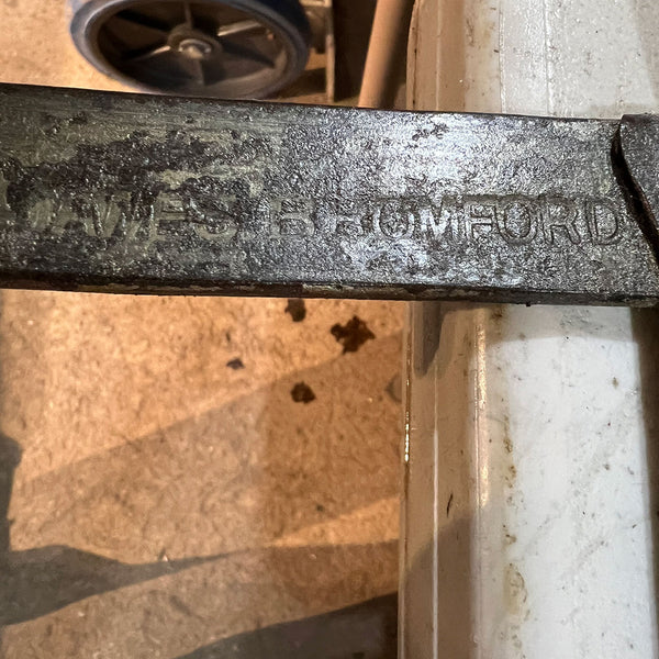 Rare English Dawes Bromford Iron Works Brass, Polished Steel and Iron Footman
