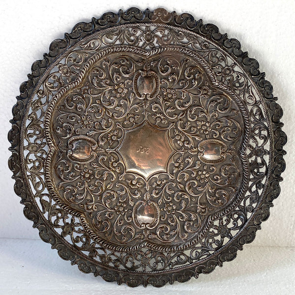 Indian Kutch Raj Period Coin Silver Circular Salver Tray