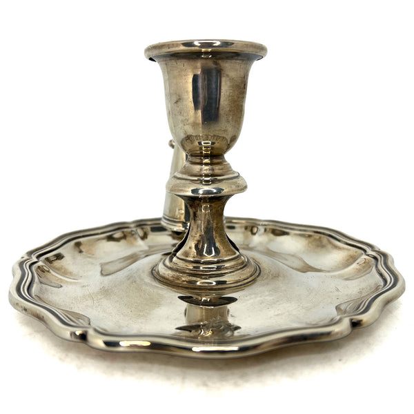 English Georgian T. J. & N. Creswick Sterling Silver Chamberstick and Snuffer