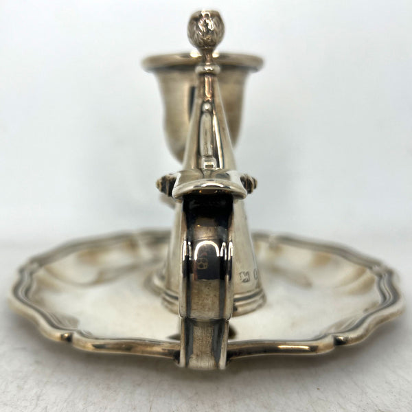 English Georgian T. J. & N. Creswick Sterling Silver Chamberstick and Snuffer