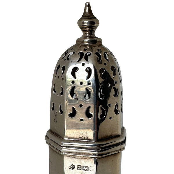 English William Hutton & Sons Sterling Silver Sugar Caster / Muffineer