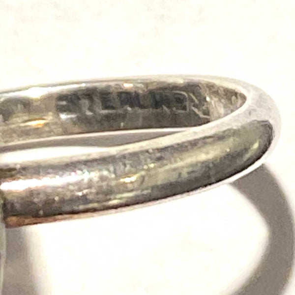 Vintage Art Deco Sterling Silver, Marcasite and Jet Black Stone Lady's Ring