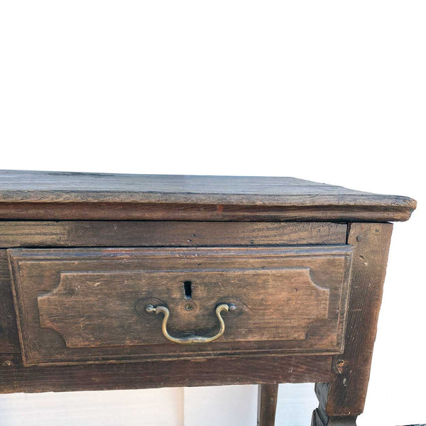 Portuguese Chestnut Two-Drawer Side Table