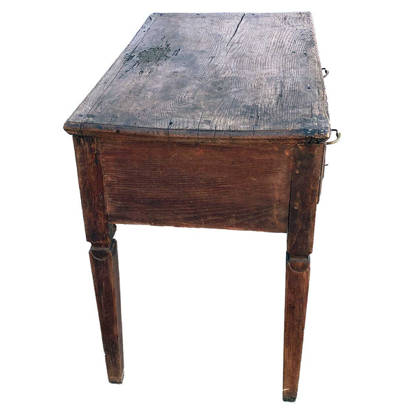 Portuguese Chestnut Two-Drawer Side Table