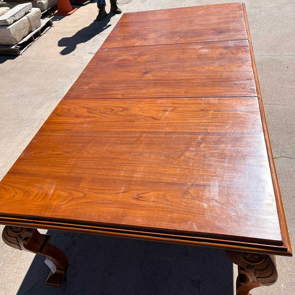 Anglo Indian Teak Campaign Extending Rectangular Dining Table