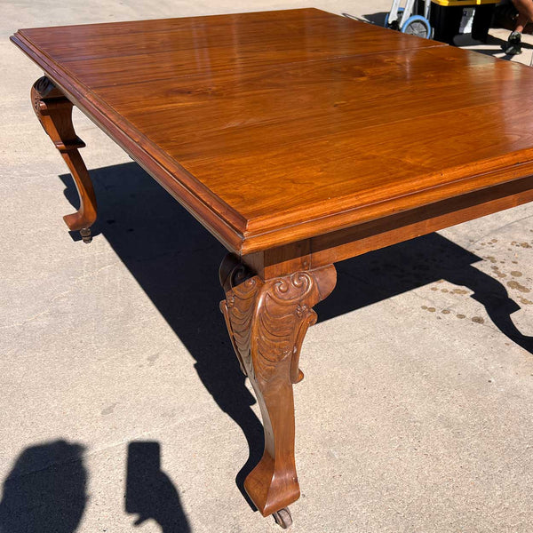 Anglo Indian Teak Campaign Extending Rectangular Dining Table