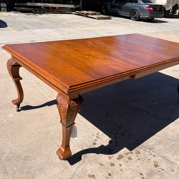 Anglo Indian Teak Campaign Extending Rectangular Dining Table