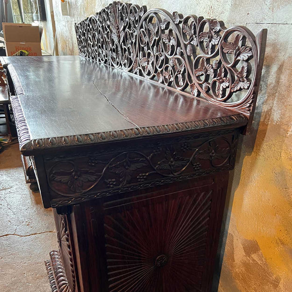 Anglo Indian Rosewood Double Pedestal Sideboard