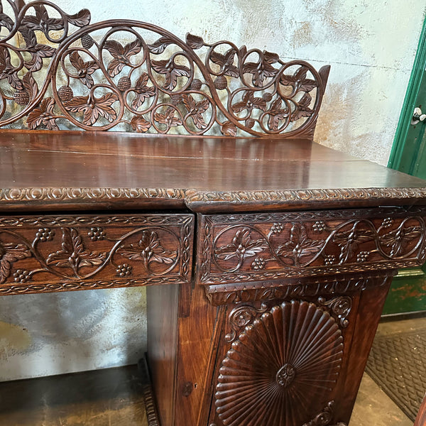 Anglo Indian Rosewood Double Pedestal Sideboard