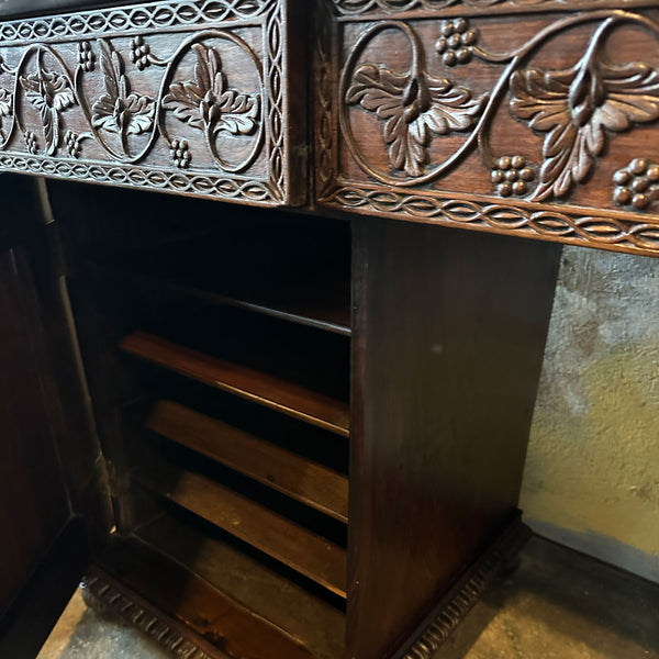 Anglo Indian Rosewood Double Pedestal Sideboard