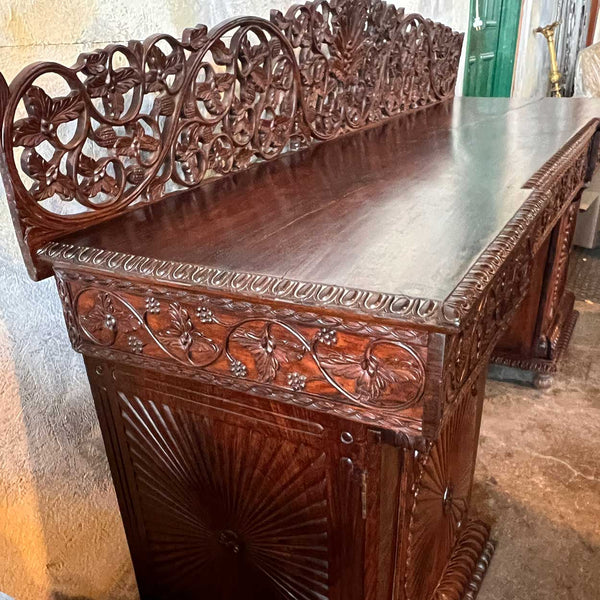 Anglo Indian Rosewood Double Pedestal Sideboard